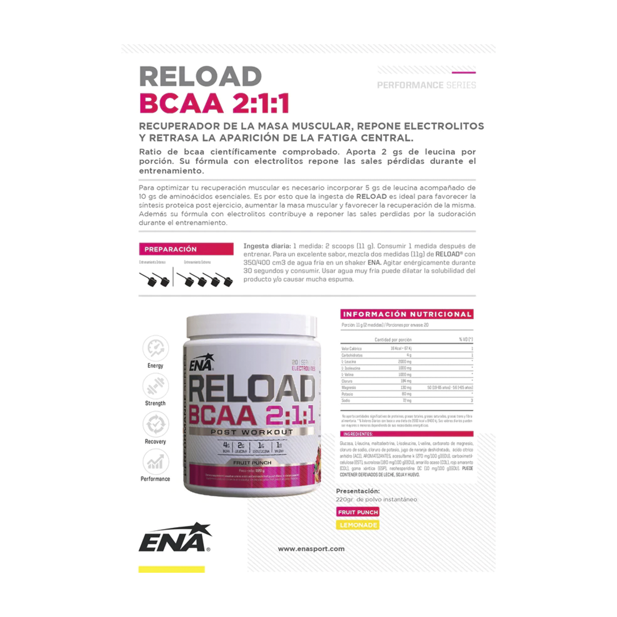 Re Load Ena Bcaa 2:1:1 Frutal